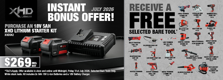 XHD Lithium Starter Kit FREE Bare Tool 1 - 31 July 2026